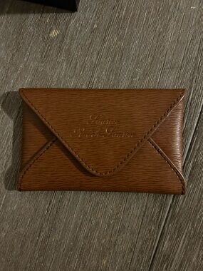 Lauren Ralph Lauren Brown Leather Envelope Card Case